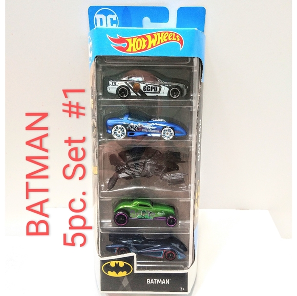 Hot Wheels 'Batman' 5 Car Collectible Set (#1) 1:64 Scale *NIB* - Picture 1 of 5